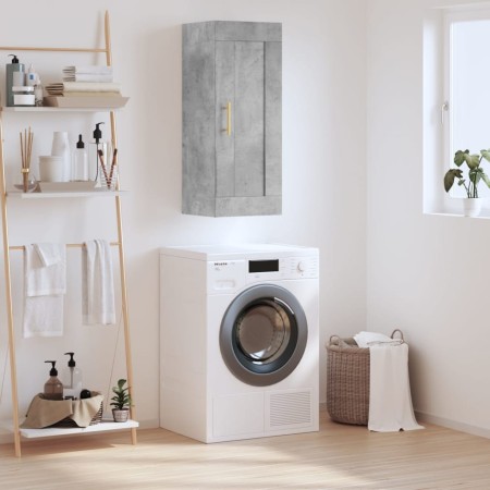 Armario de pared madera ingeniería gris hormigón 34,5x34x90 cm de , Aparadores - Ref: Foro24-830488, Precio: 48,17 €, Descuen...