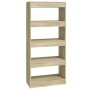 Estantería madera contrachapada color roble Sonoma 60x30x135 cm de , Librerías y estanterías - Ref: Foro24-811667, Precio: 68...