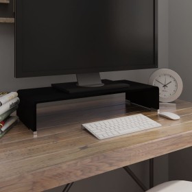 Soporte para TV/Elevador monitor cristal negro 60x25x11 cm de , Muebles TV - Ref: Foro24-244135, Precio: 75,42 €, Descuento: %