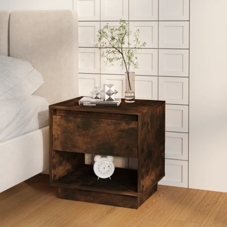 Mesita de noche madera de ingeniería roble ahumado 45x34x44 cm de , Mesitas de noche - Ref: Foro24-812981, Precio: 35,55 €, D...