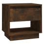 Mesita de noche madera de ingeniería roble ahumado 45x34x44 cm de , Mesitas de noche - Ref: Foro24-812981, Precio: 35,55 €, D...