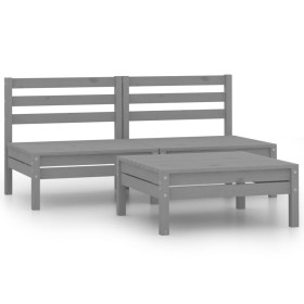 Conjunto de muebles de jardín 3 piezas madera maciza pino gris de , Conjuntos de jardín - Ref: Foro24-806614, Precio: 110,90 ...
