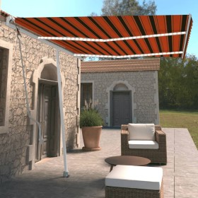Toldo automático LED sensor de viento naranja marrón 350x250 cm de vidaXL, Toldos - Ref: Foro24-3069535, Precio: 599,71 €, De...
