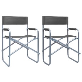 Sillas de director 2 unidades acero gris de , Sillas de jardín - Ref: Foro24-47920, Precio: 98,75 €, Descuento: %