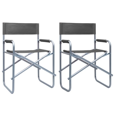 Sillas de director 2 unidades acero gris de , Sillas de jardín - Ref: Foro24-47920, Precio: 98,75 €, Descuento: %