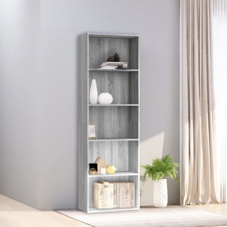 Estantería 5 niveles madera contrachapada gris 60x30x189 cm de , Librerías y estanterías - Ref: Foro24-815400, Precio: 109,69...