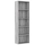 Estantería 5 niveles madera contrachapada gris 60x30x189 cm de , Librerías y estanterías - Ref: Foro24-815400, Precio: 109,69...
