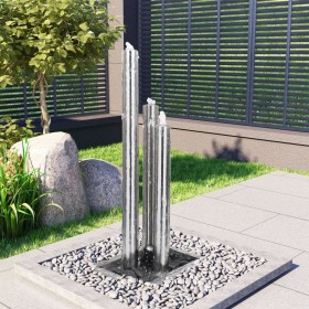 Fuente de jardín de acero inoxidable plateado 48x34x123 cm de , Fuentes y cascadas - Ref: Foro24-48091, Precio: 430,07 €, Des...