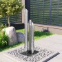 Fuente de jardín de acero inoxidable plateado 48x34x123 cm de , Fuentes y cascadas - Ref: Foro24-48091, Precio: 430,07 €, Des...