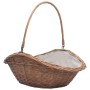 Cesta para leña con asa sauce natural 60x44x55 cm de , Bolsas y soportes de leña - Ref: Foro24-286988, Precio: 61,65 €, Descu...