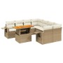 Set de sofás de jardín con cojines 9 pzas ratán sintético beige en Conjuntos de jardín | Comprar online en Foru.es