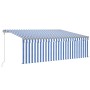 Toldo automático persiana LED sensor viento azul blanco 4,5x3 m de vidaXL, Toldos - Ref: Foro24-3069451, Precio: 560,92 €, De...