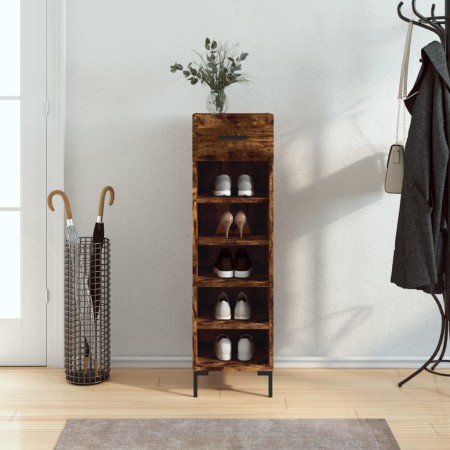 Zapatero madera de ingeniería roble ahumado 30x35x105 cm de , Armarios y almacenamiento - Ref: Foro24-829681, Precio: 59,14 €...