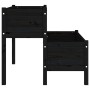 Jardinera de madera de pino maciza negra 110x84x75 cm de , Maceteros y jardineras - Ref: Foro24-822266, Precio: 158,32 €, Des...