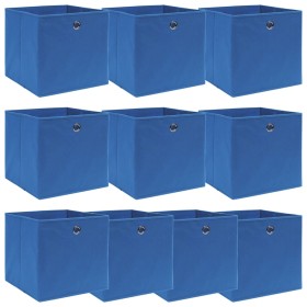 Cajas de almacenaje 10 uds tela azul 32x32x32 cm de , Cestas para almacenaje - Ref: Foro24-288339, Precio: 48,56 €, Descuento: %