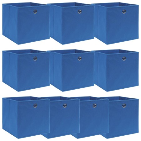 Cajas de almacenaje 10 uds tela azul 32x32x32 cm de , Cestas para almacenaje - Ref: Foro24-288339, Precio: 48,56 €, Descuento: %
