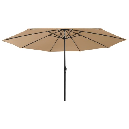 Sombrilla de jardín con luces LED gris taupe 400 cm de , Sombrillas - Ref: Foro24-312533, Precio: 102,38 €, Descuento: %