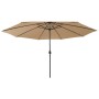 Sombrilla de jardín con luces LED gris taupe 400 cm de , Sombrillas - Ref: Foro24-312533, Precio: 102,38 €, Descuento: %
