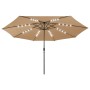 Sombrilla de jardín con luces LED gris taupe 400 cm de , Sombrillas - Ref: Foro24-312533, Precio: 102,38 €, Descuento: %