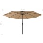 Sombrilla de jardín con luces LED gris taupe 400 cm de , Sombrillas - Ref: Foro24-312533, Precio: 102,38 €, Descuento: %