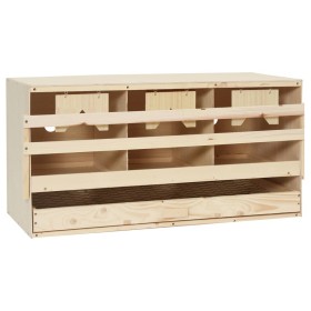 Ponedero para gallinas 3 compartimentos madera pino 72x33x38 cm de , Incubadoras de huevos - Ref: Foro24-170654, Precio: 82,4...