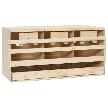 Ponedero para gallinas 3 compartimentos madera pino 72x33x38 cm de , Incubadoras de huevos - Ref: Foro24-170654, Precio: 82,4...