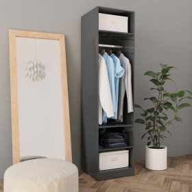 Armario de madera contrachapada gris brillante 50x50x200 cm de , Armarios roperos - Ref: Foro24-800242, Precio: 124,62 €, Des...