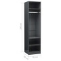 Armario de madera contrachapada gris brillante 50x50x200 cm de , Armarios roperos - Ref: Foro24-800242, Precio: 124,62 €, Des...