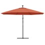 Sombrilla de jardín voladiza con luces LED terracota 350 cm de , Sombrillas - Ref: Foro24-313783, Precio: 134,84 €, Descuento: %