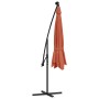 Sombrilla de jardín voladiza con luces LED terracota 350 cm de , Sombrillas - Ref: Foro24-313783, Precio: 134,84 €, Descuento: %