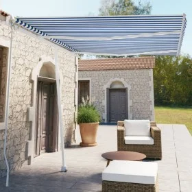 Toldo de pie manual retráctil naranja y marrón 350x250 cm de vidaXL, Toldos - Ref: Foro24-3069516, Precio: 507,72 €, Descuent...