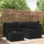 Juego de jardín con cojines 4 piezas ratán sintético negro de , Sofás de exterior - Ref: Foro24-319781, Precio: 314,35 €, Des...