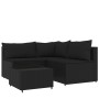 Juego de jardín con cojines 4 piezas ratán sintético negro de , Sofás de exterior - Ref: Foro24-319781, Precio: 314,35 €, Des...