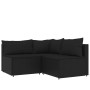 Juego de jardín con cojines 4 piezas ratán sintético negro de , Sofás de exterior - Ref: Foro24-319781, Precio: 314,35 €, Des...