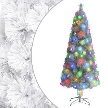 Árbol de Navidad artificial con LED blanco fibra óptica 210 cm de vidaXL, Arboles de navidad - Ref: Foro24-328452, Precio: 97...