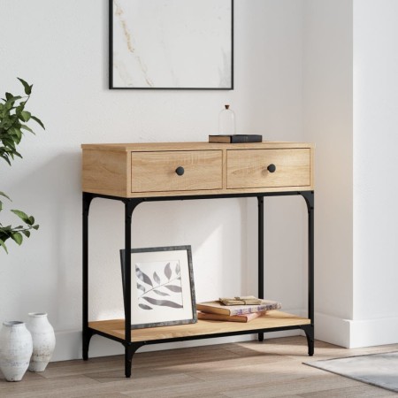 Mesa consola madera de ingeniería roble Sonoma 75x34,5x75 cm de , Mesas auxiliares - Ref: Foro24-833399, Precio: 90,34 €, Des...