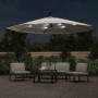 Sombrilla voladiza jardín con luces LED palo acero arena 350 cm de , Sombrillas - Ref: Foro24-44523, Precio: 134,96 €, Descue...