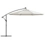 Sombrilla voladiza jardín con luces LED palo acero arena 350 cm de , Sombrillas - Ref: Foro24-44523, Precio: 134,96 €, Descue...