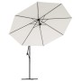 Sombrilla voladiza jardín con luces LED palo acero arena 350 cm de , Sombrillas - Ref: Foro24-44523, Precio: 134,96 €, Descue...