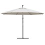 Sombrilla voladiza jardín con luces LED palo acero arena 350 cm de , Sombrillas - Ref: Foro24-44523, Precio: 134,96 €, Descue...