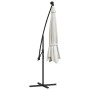 Sombrilla voladiza jardín con luces LED palo acero arena 350 cm de , Sombrillas - Ref: Foro24-44523, Precio: 134,96 €, Descue...