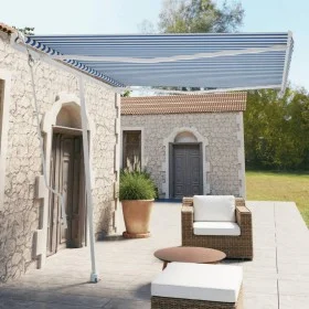 Toldo de pie automático azul y blanco 300x250 cm de vidaXL, Toldos - Ref: Foro24-3069506, Precio: 422,96 €, Descuento: %