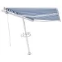 Toldo de pie automático azul y blanco 300x250 cm de vidaXL, Toldos - Ref: Foro24-3069506, Precio: 422,96 €, Descuento: %