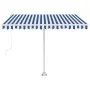 Toldo de pie automático azul y blanco 300x250 cm de vidaXL, Toldos - Ref: Foro24-3069506, Precio: 422,96 €, Descuento: %