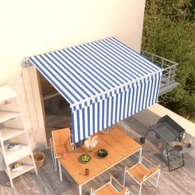 Toldo automático retráctil con persiana azul y blanco 3x2,5m de vidaXL, Toldos - Ref: Foro24-3069266, Precio: 340,68 €, Descu...