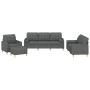 Juego de sofás con cojines 4 piezas tela gris oscuro de , Sofás - Ref: Foro24-3201267, Precio: 734,85 €, Descuento: %