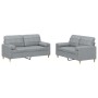 Juego de sofás con cojines 2 piezas tela gris claro de , Sofás - Ref: Foro24-3201290, Precio: 448,46 €, Descuento: %