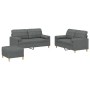 Juego de sofás con cojines 3 piezas tela gris oscuro de , Sofás - Ref: Foro24-3201299, Precio: 498,56 €, Descuento: %