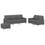 Juego de sofás con cojines 3 piezas tela gris oscuro de , Sofás - Ref: Foro24-3201315, Precio: 597,84 €, Descuento: %