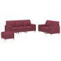 Juego de sofás con cojines 3 piezas tela rojo tinto de , Sofás - Ref: Foro24-3201336, Precio: 498,47 €, Descuento: %